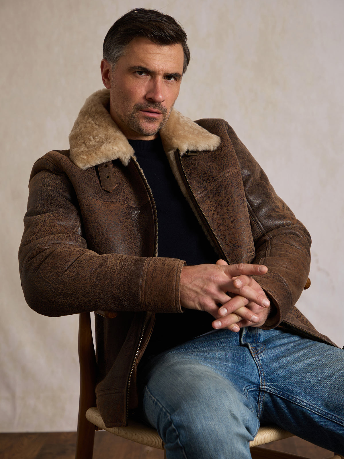 Brigham Sheepskin Aviator Jacket