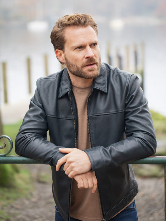 Renwick Collared Leather Jacket