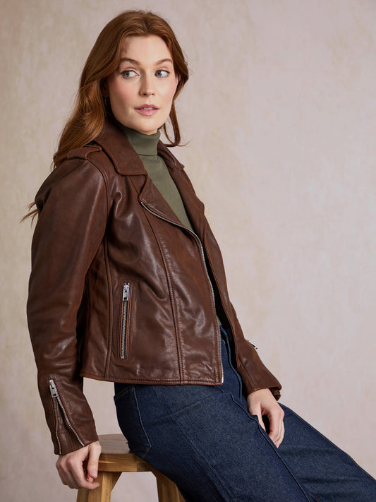 Wynlass Leather Biker Jacket