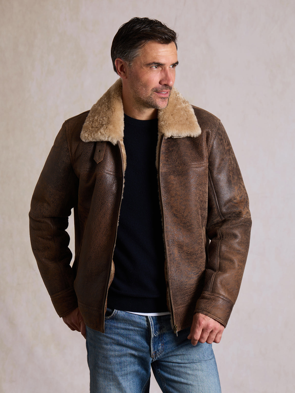 Brigham Sheepskin Aviator Jacket