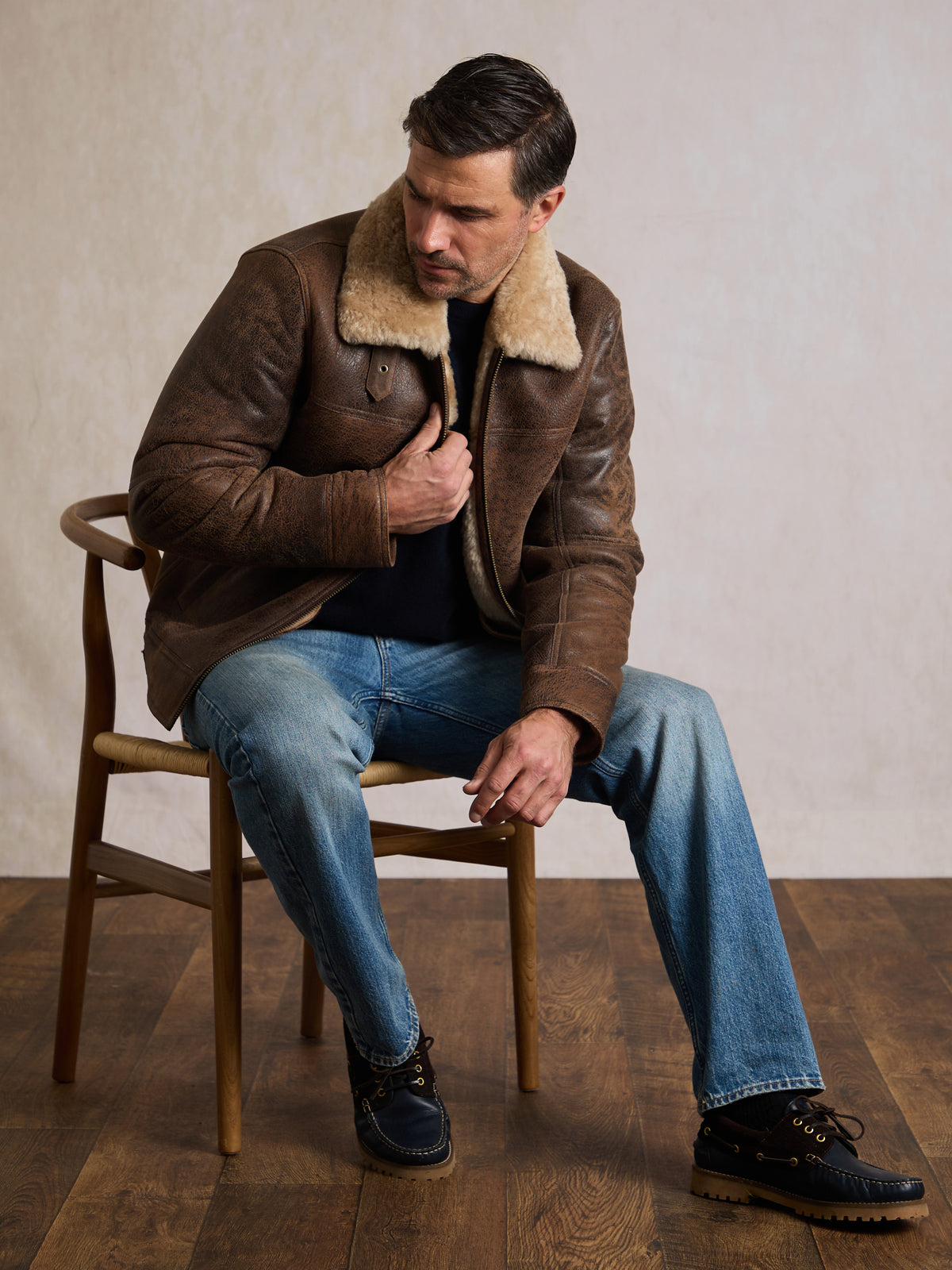 Brigham Sheepskin Aviator Jacket