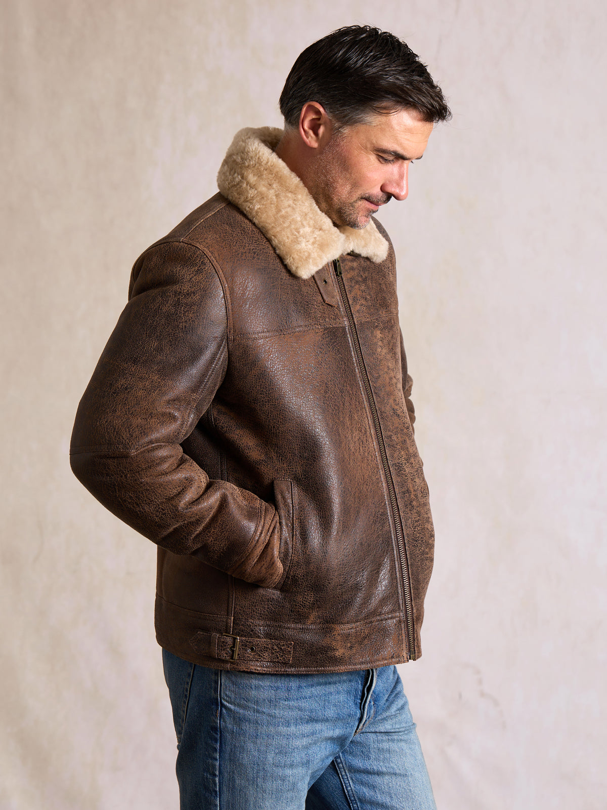Brigham Sheepskin Aviator Jacket