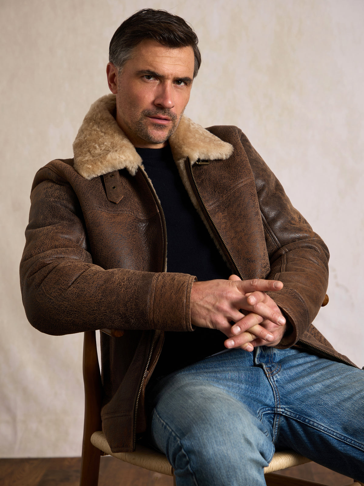 Brigham Sheepskin Aviator Jacket