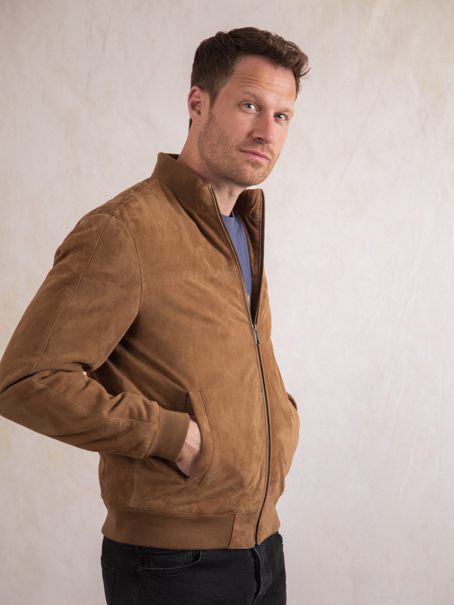 Dalston Suede Bomber Jacket