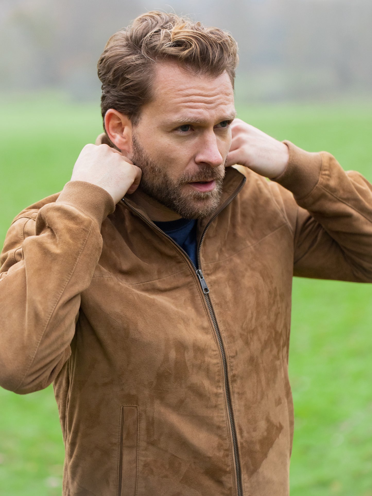 Dalston Suede Bomber Jacket