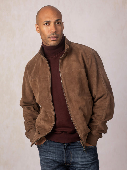 Dalston Suede Bomber Jacket