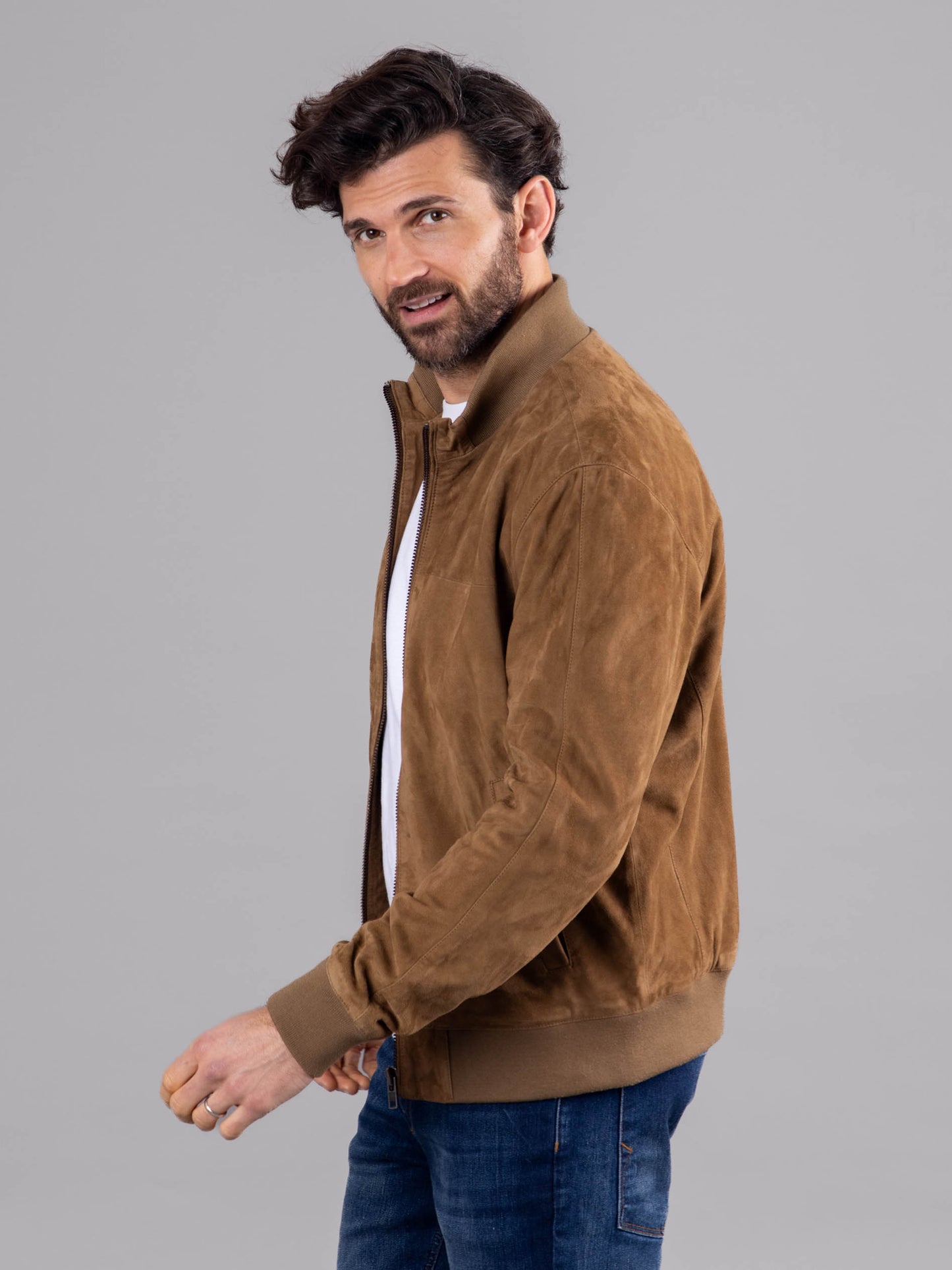 Dalston Suede Bomber Jacket