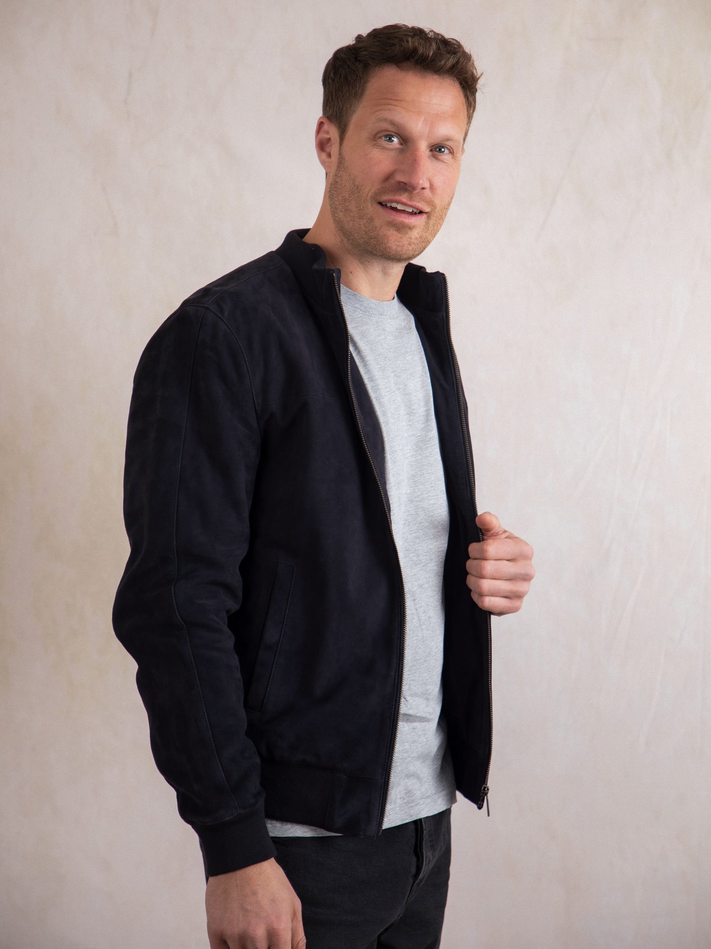 Dalston Suede Bomber Jacket