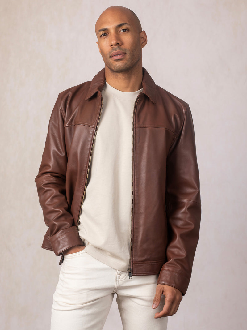 Renwick Collared Leather Jacket