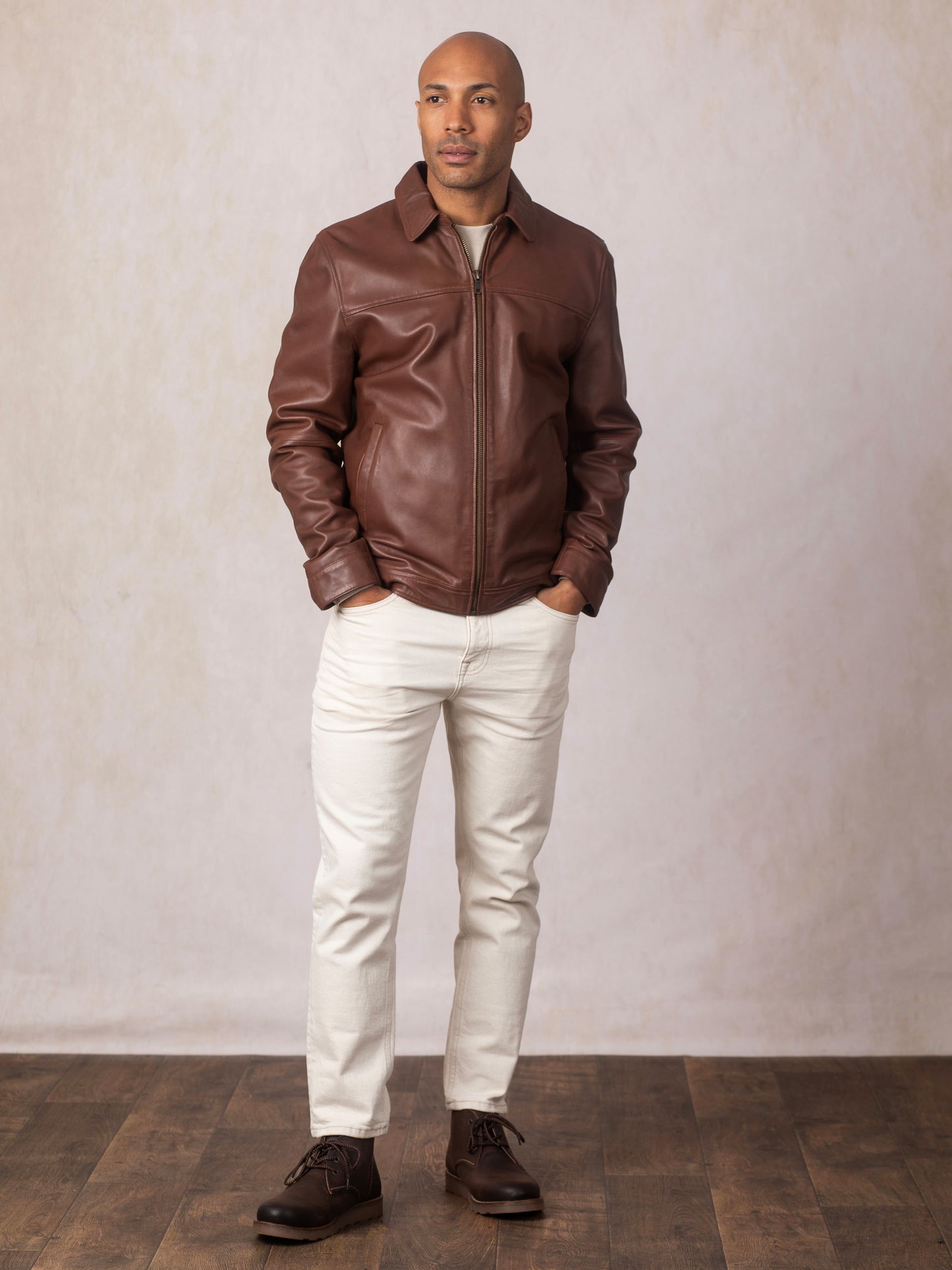 Renwick Collared Leather Jacket