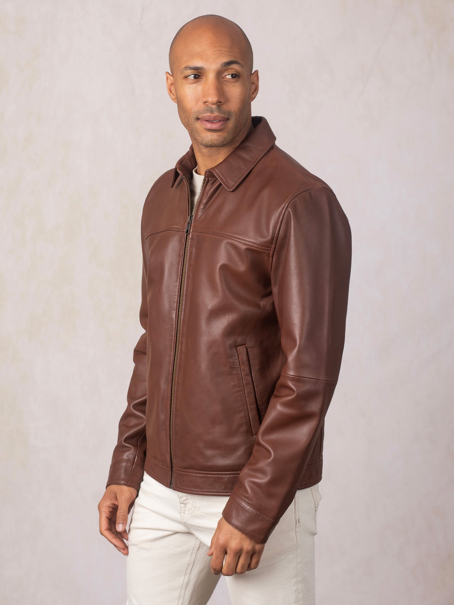 Renwick Collared Leather Jacket