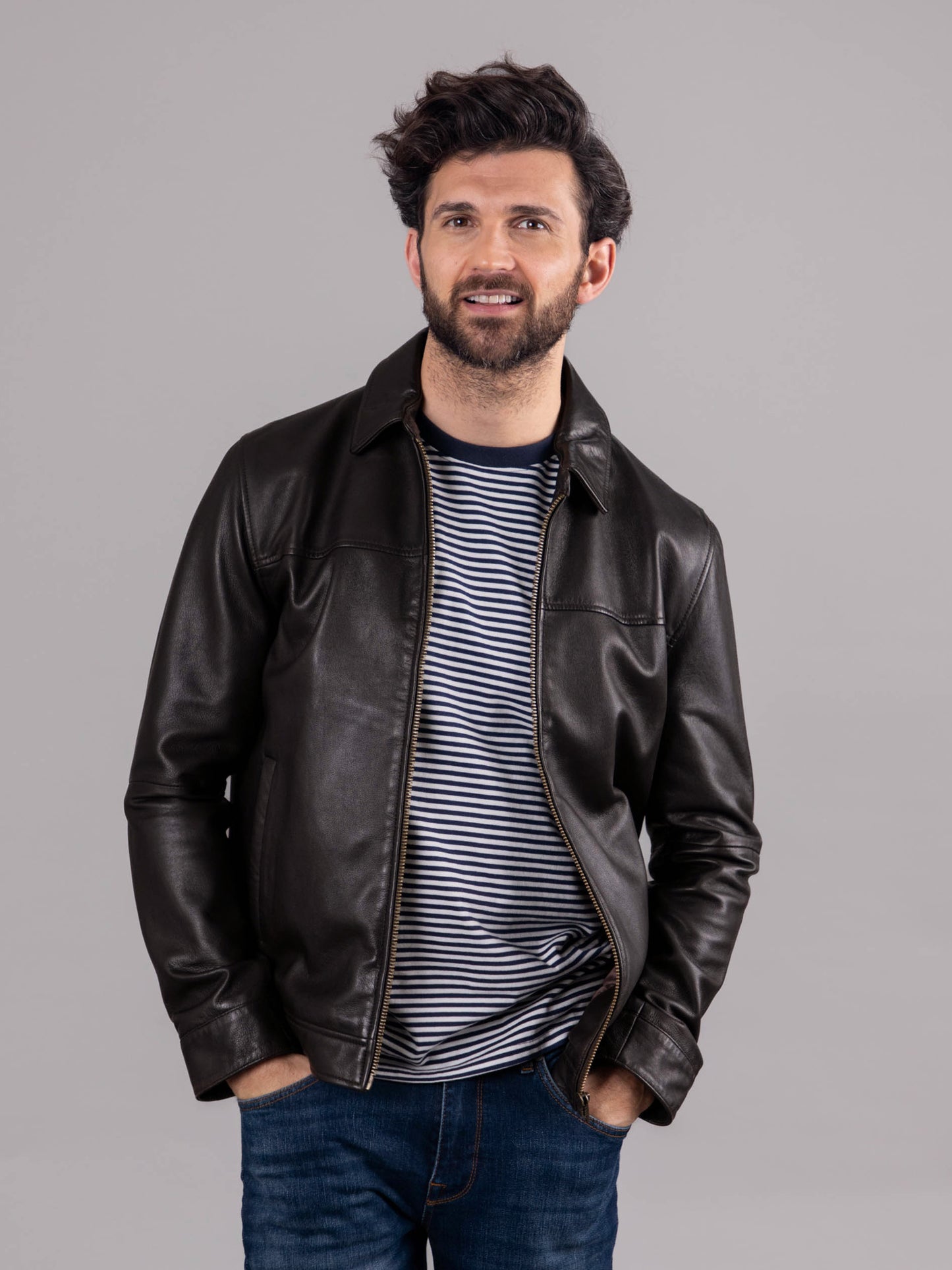 Renwick Collared Leather Jacket