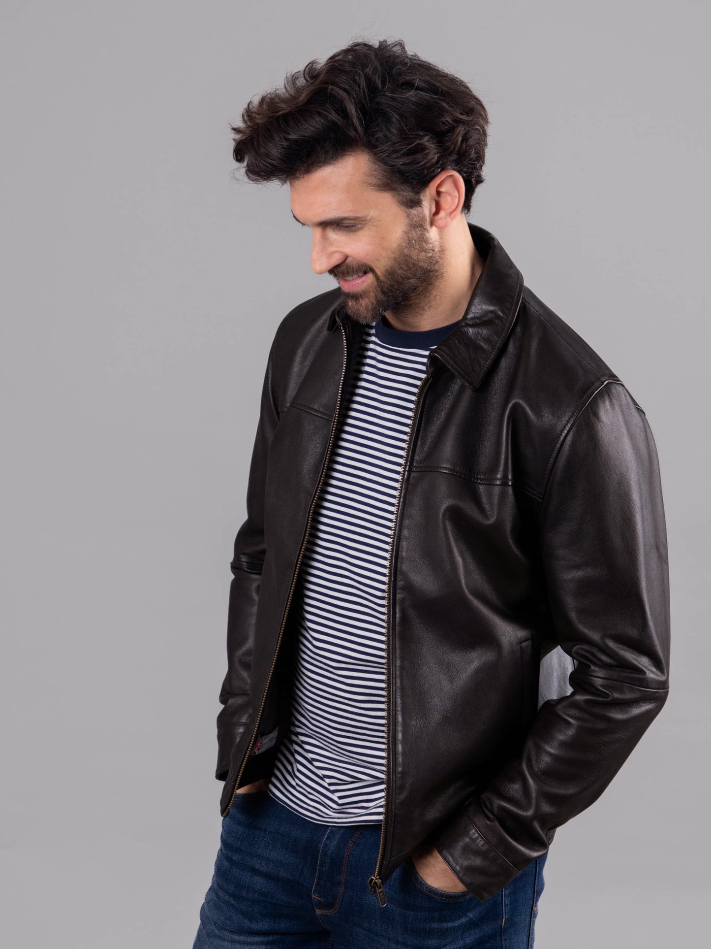 Renwick Collared Leather Jacket