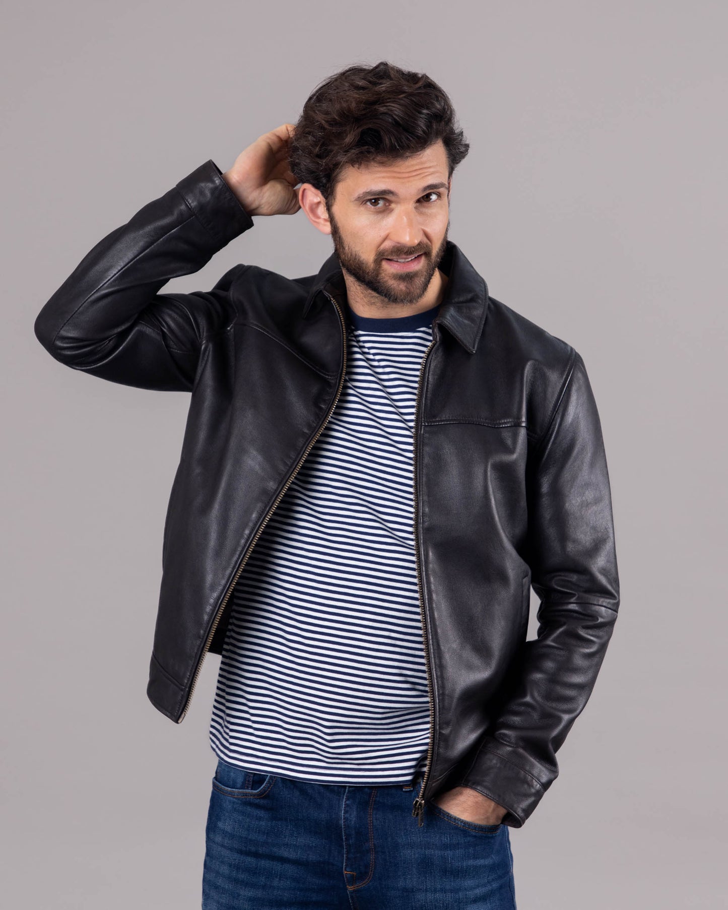 Renwick Collared Leather Jacket