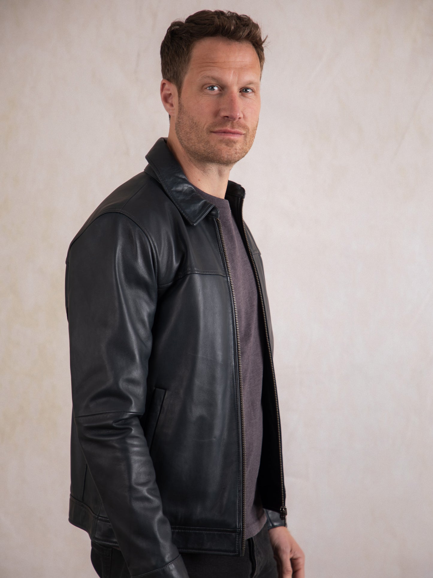 Renwick Collared Leather Jacket