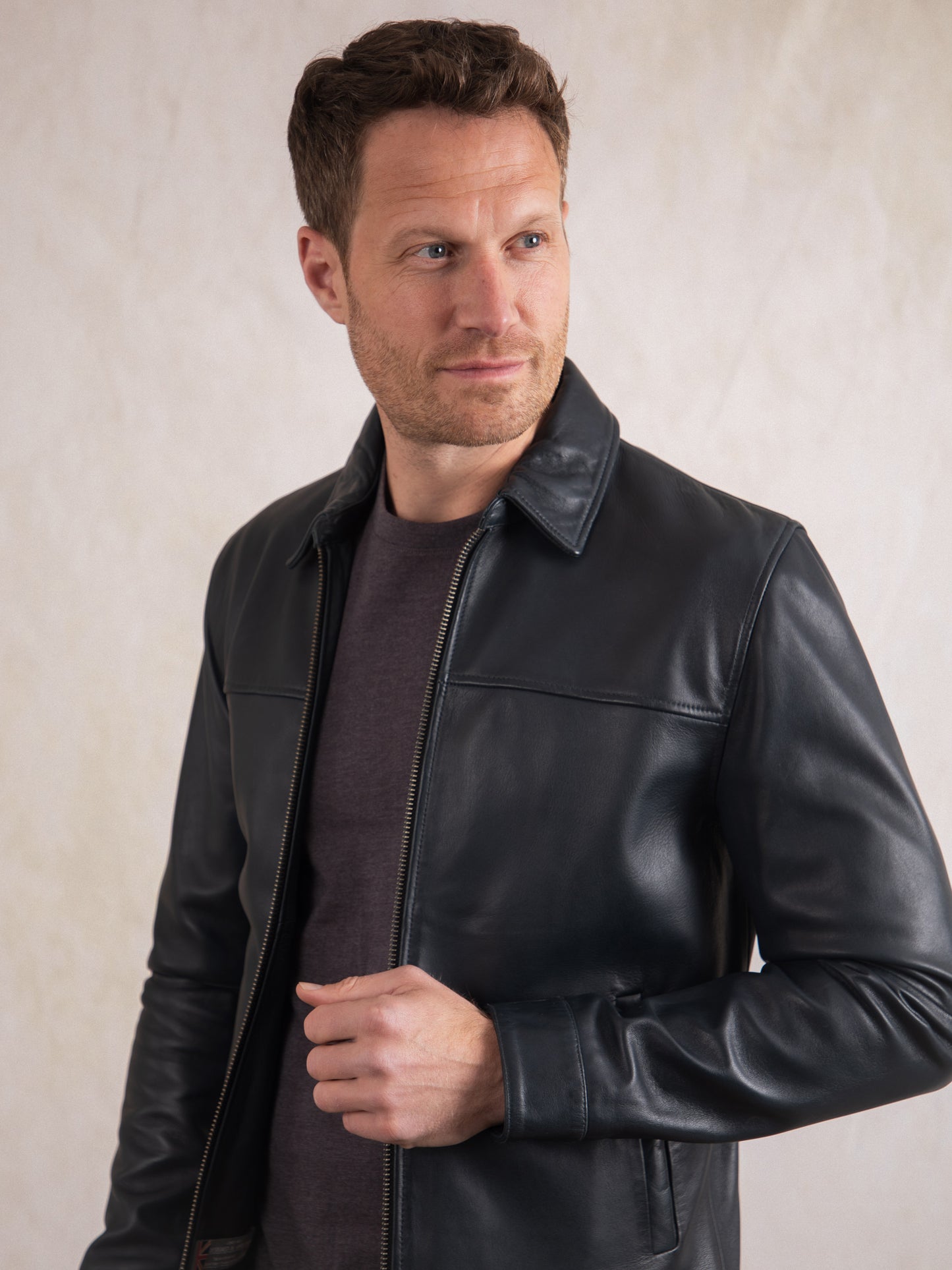 Renwick Collared Leather Jacket