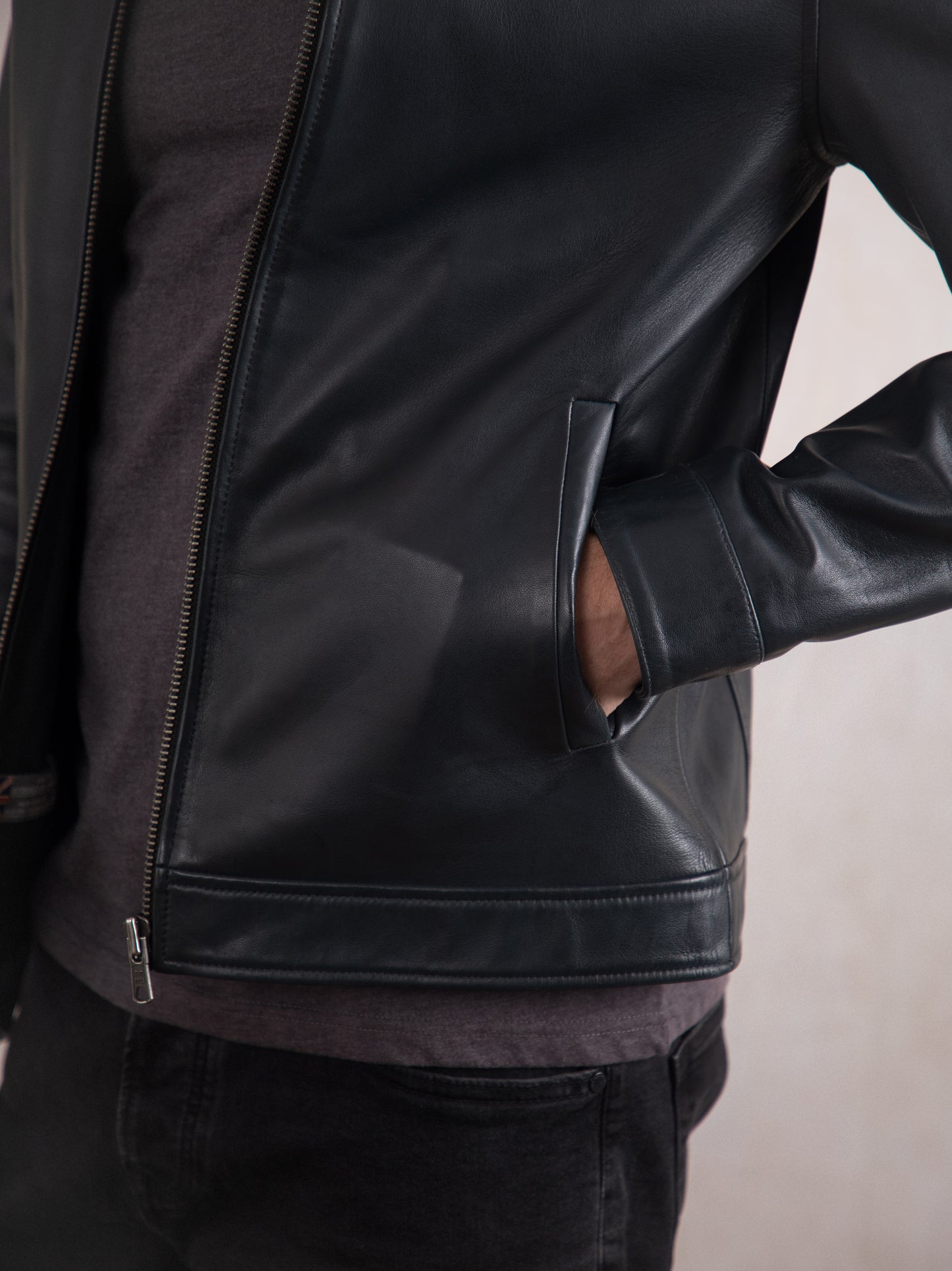Renwick Collared Leather Jacket