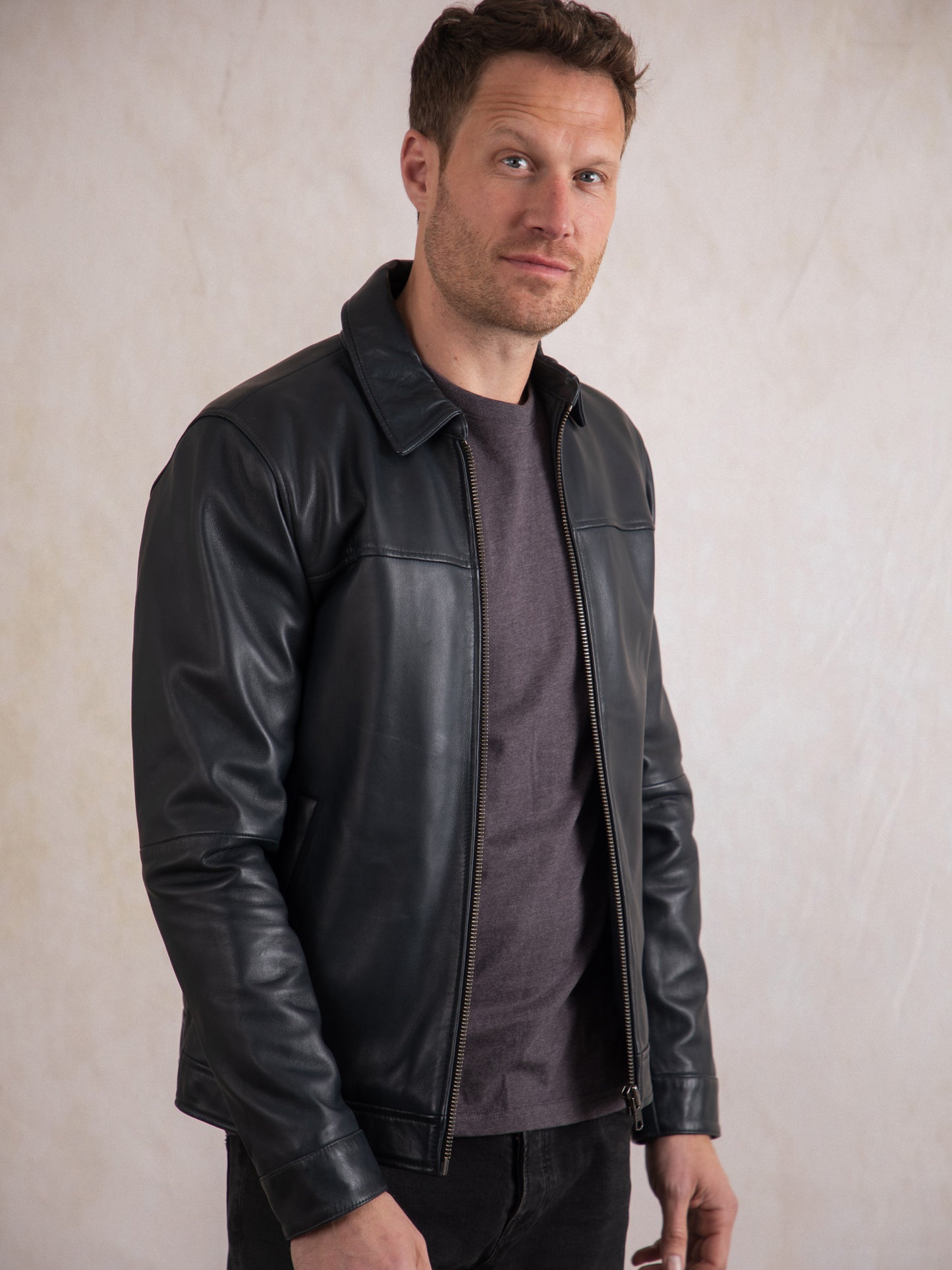 Renwick Collared Leather Jacket