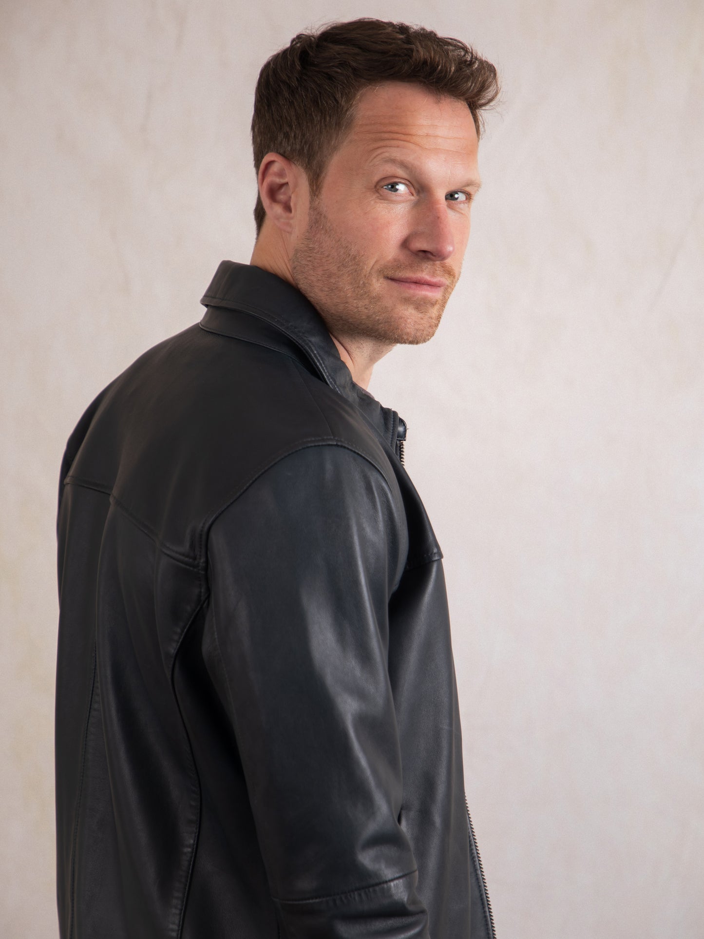 Renwick Collared Leather Jacket