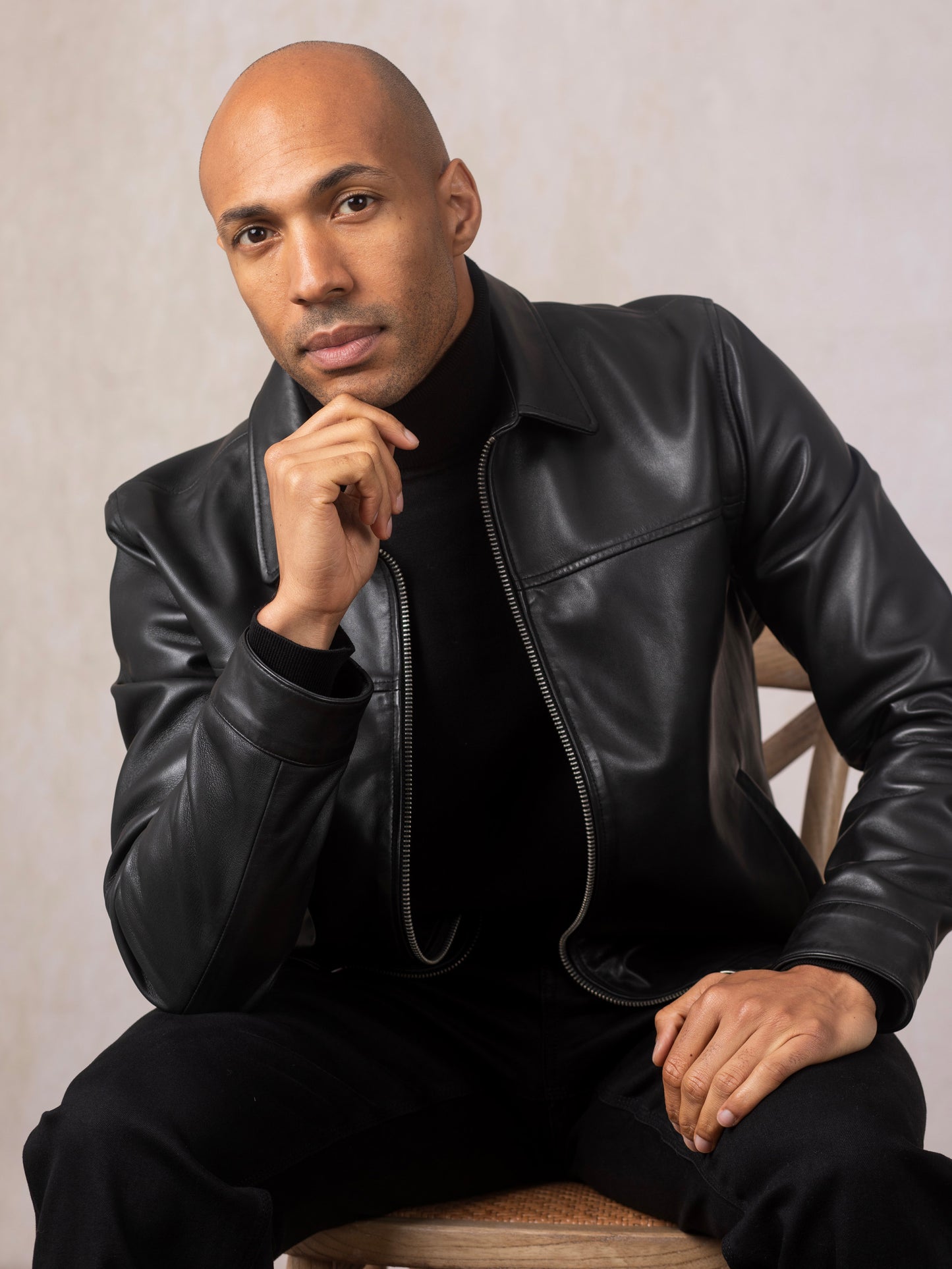 Renwick Collared Leather Jacket