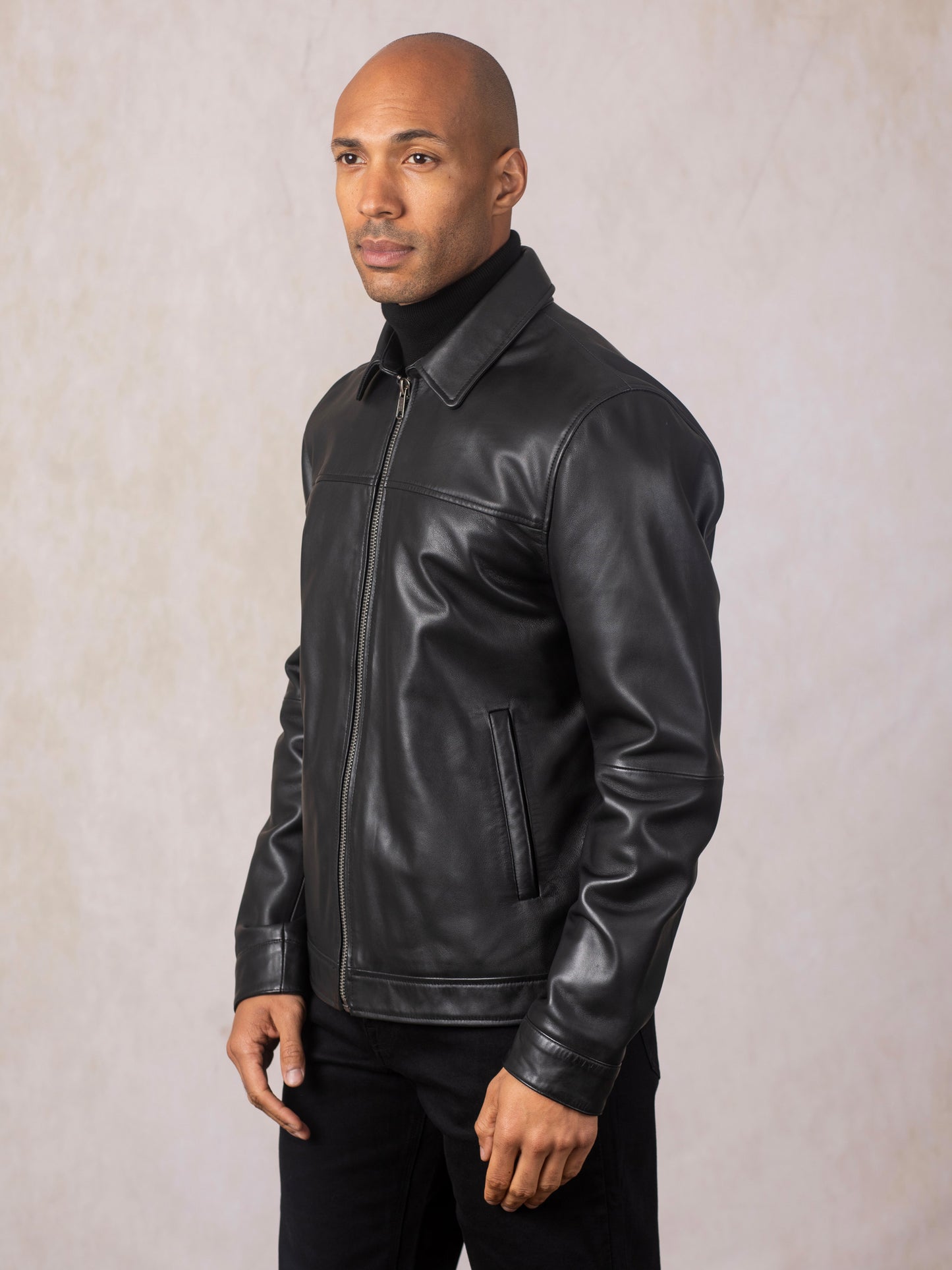 Renwick Collared Leather Jacket