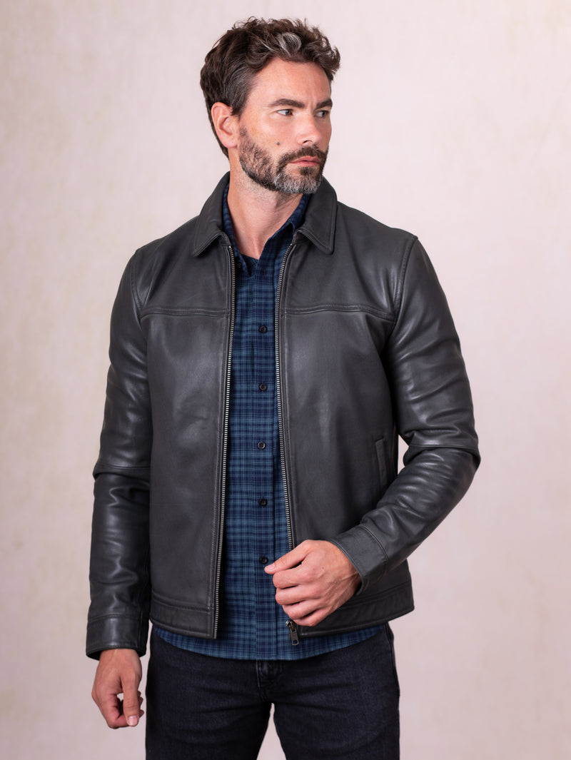 Renwick Collared Leather Jacket