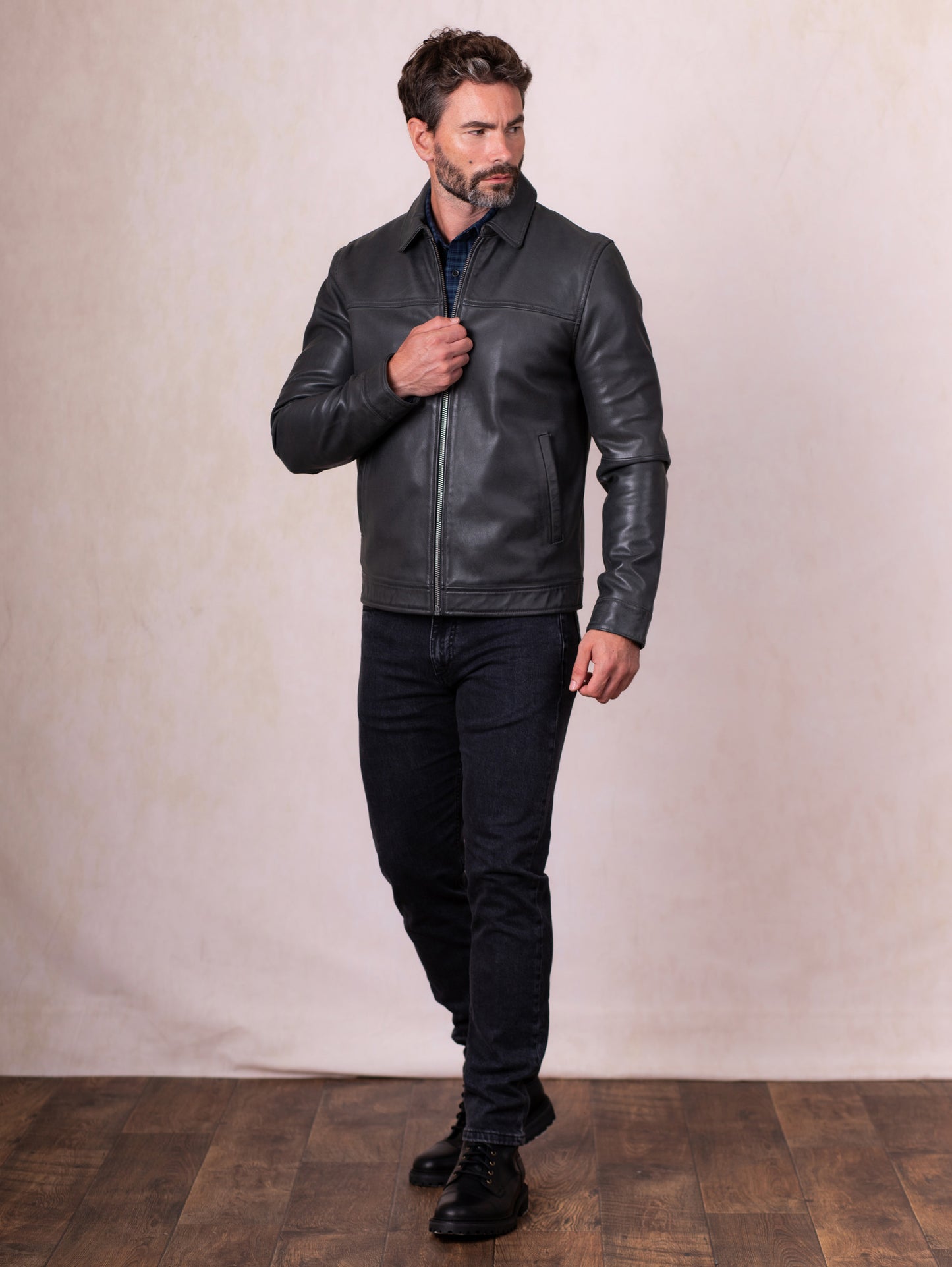 Renwick Collared Leather Jacket