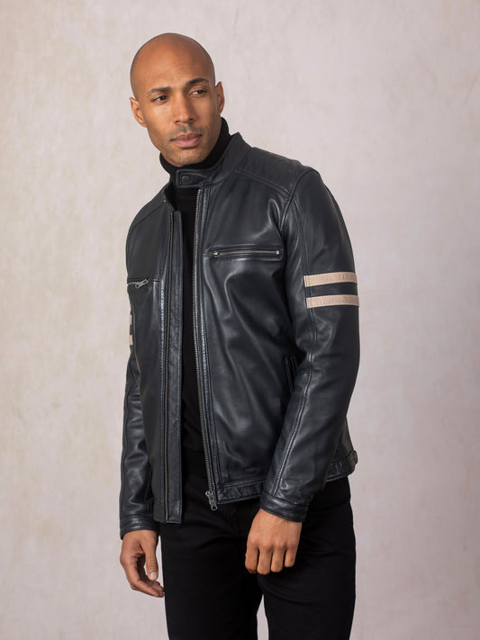 Charlie II Leather Racer Jacket