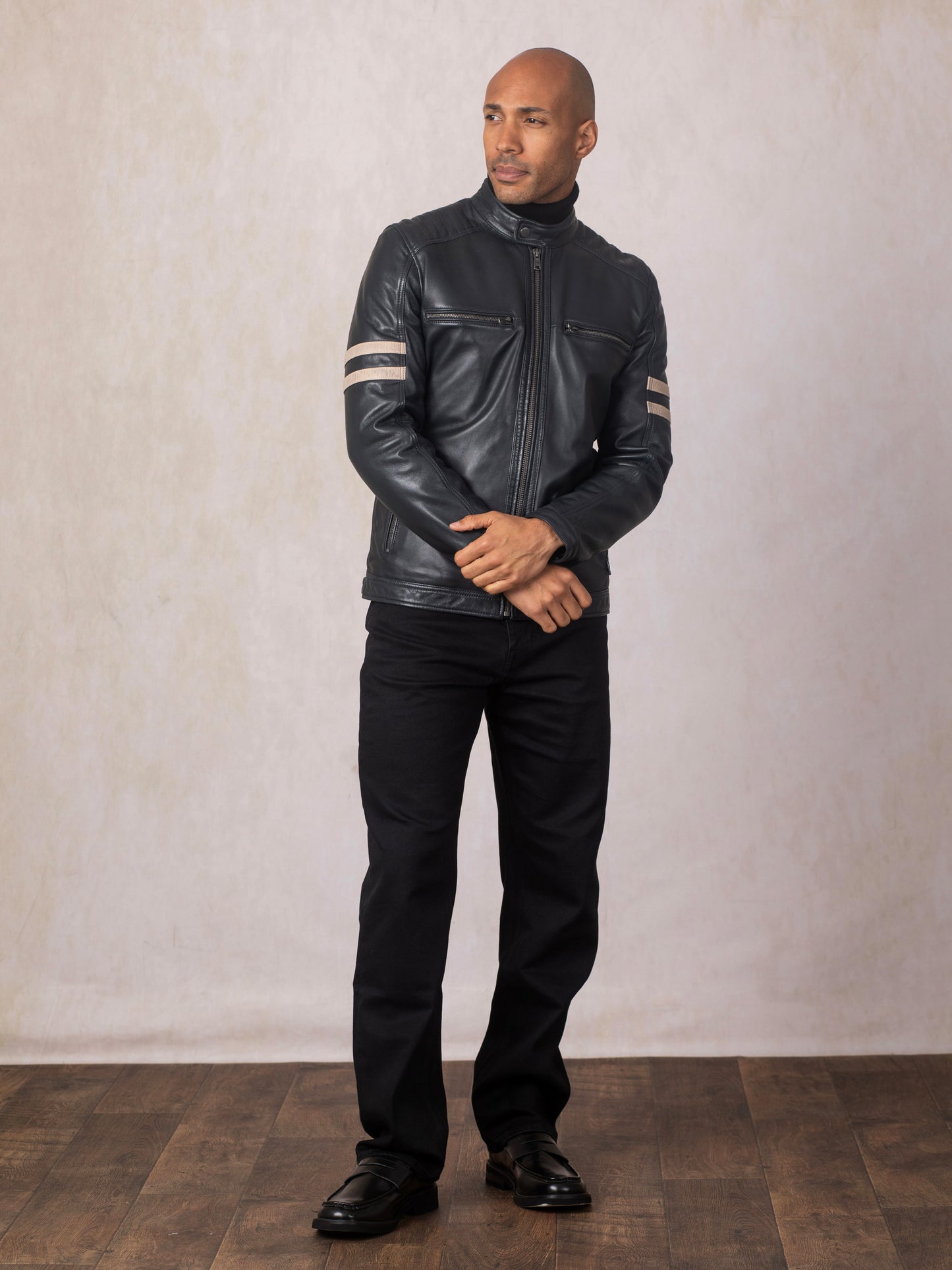 Charlie II Leather Racer Jacket