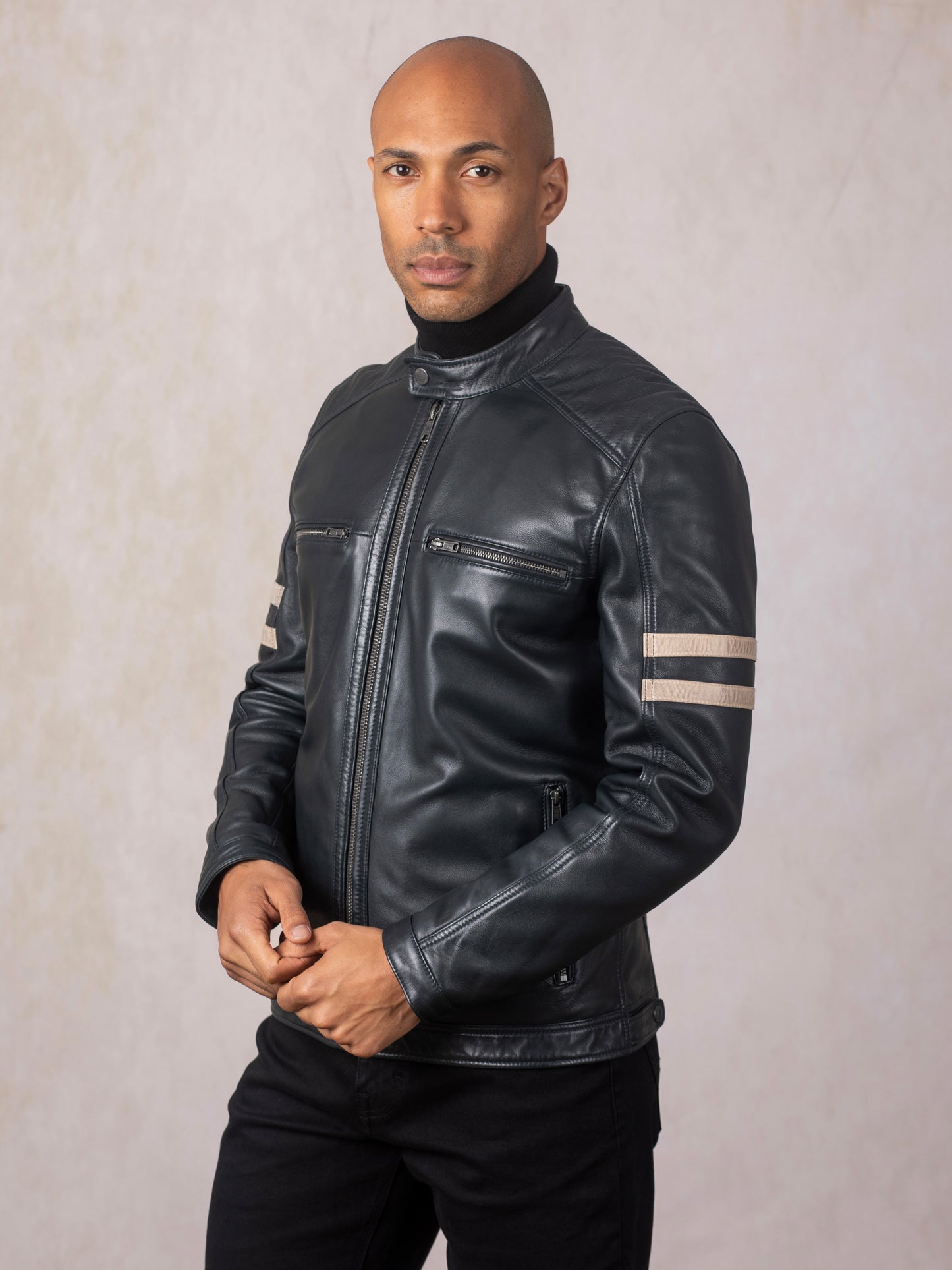 Charlie II Leather Racer Jacket