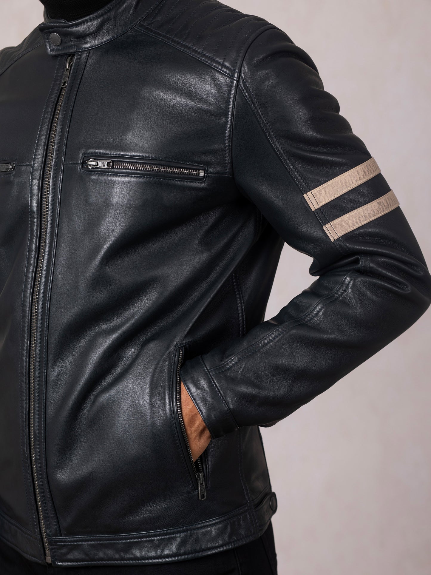 Charlie II Leather Racer Jacket
