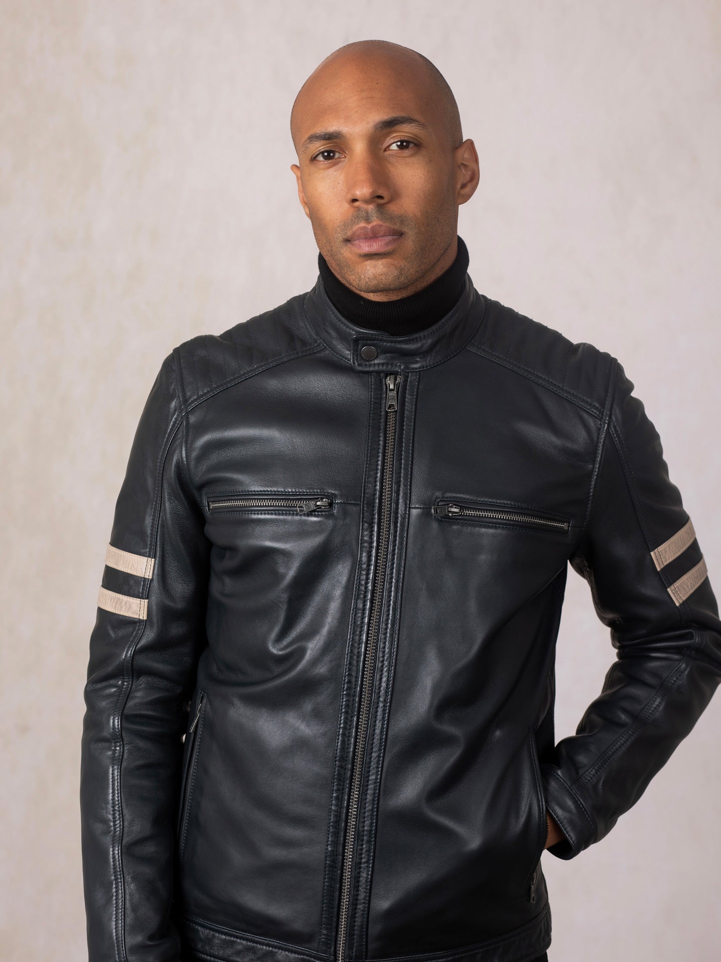 Charlie II Leather Racer Jacket