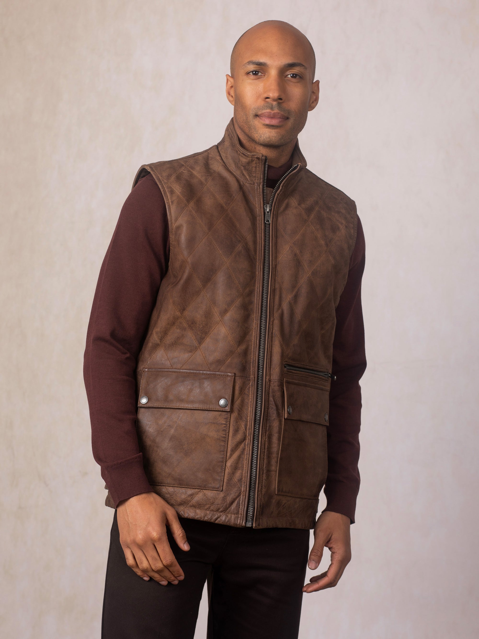 Grike Leather Gilet