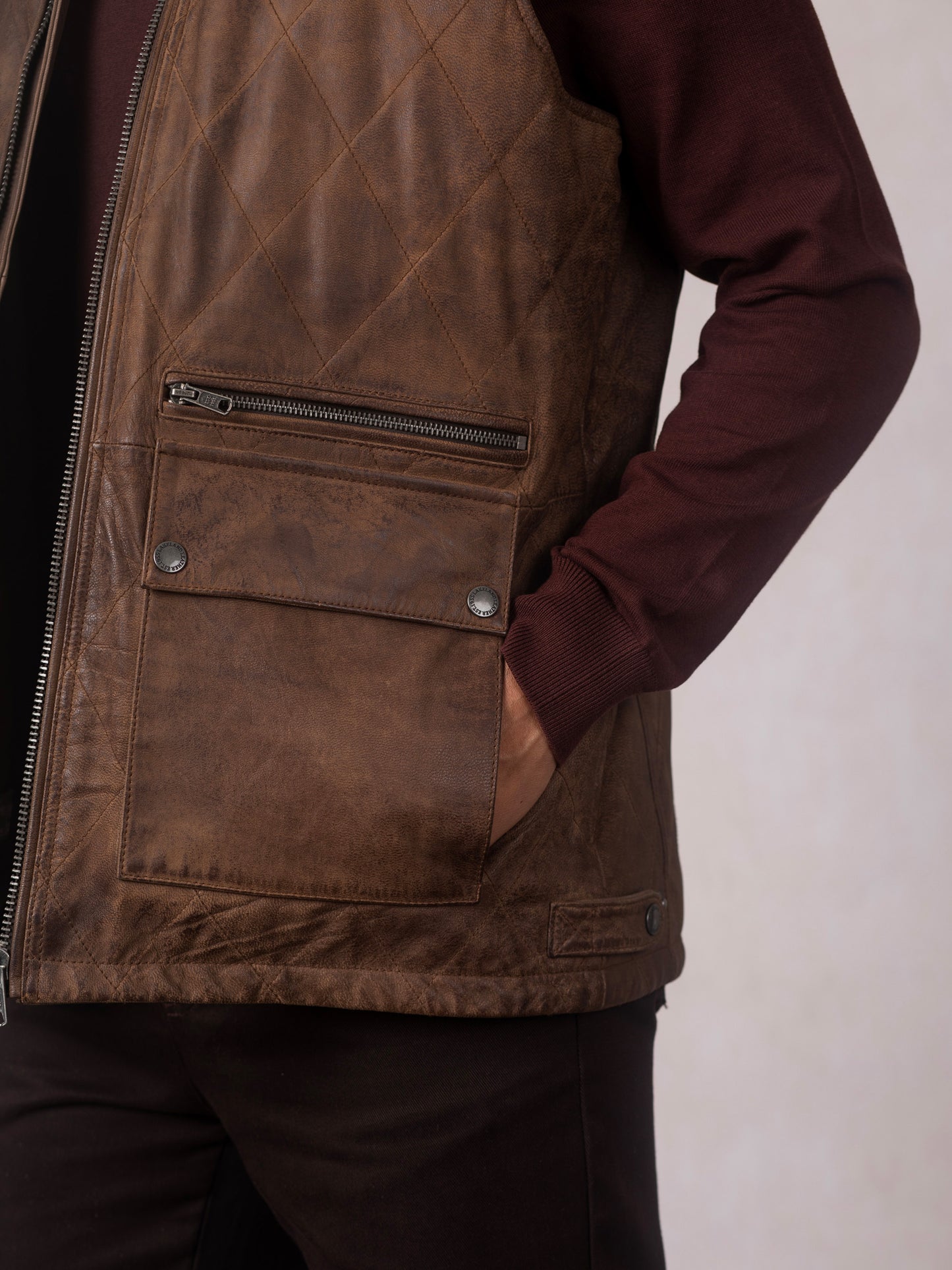 Grike Leather Gilet
