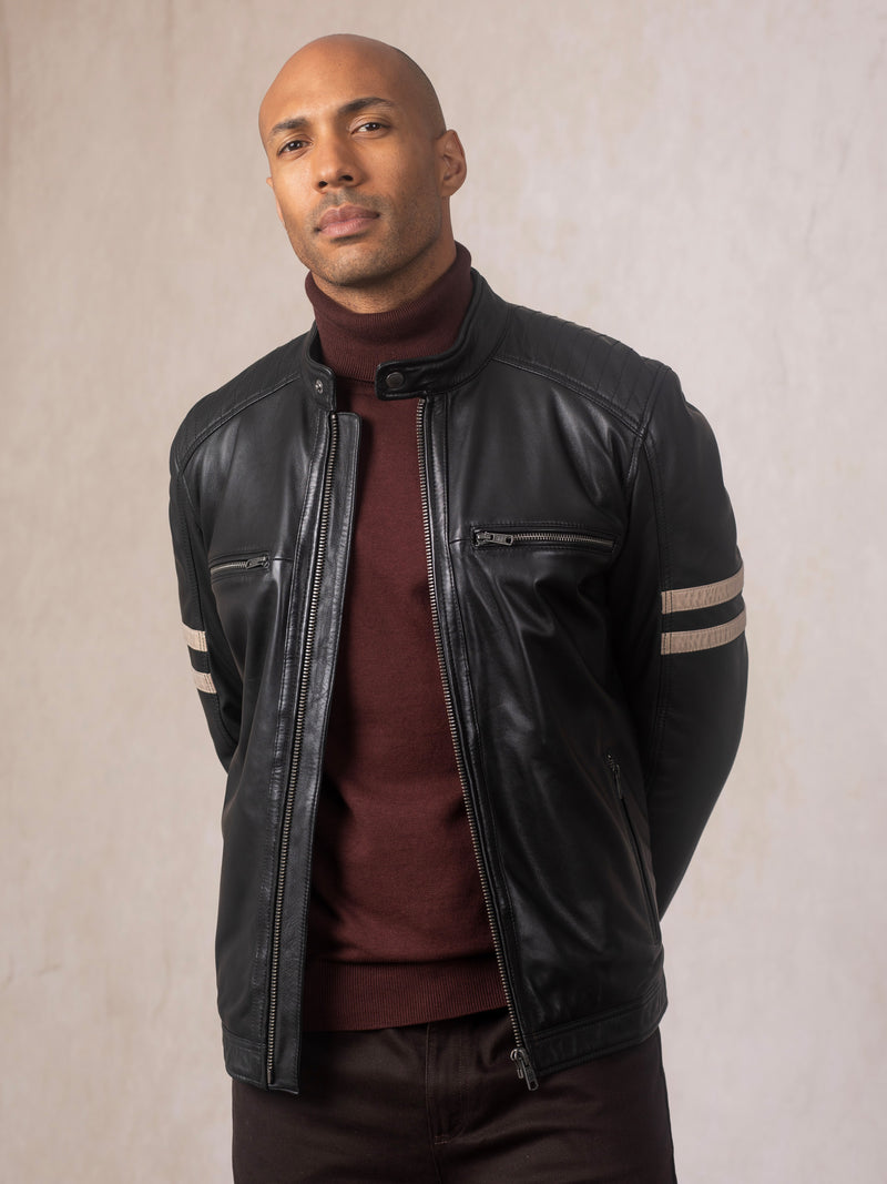 Charlie II Leather Racer Jacket