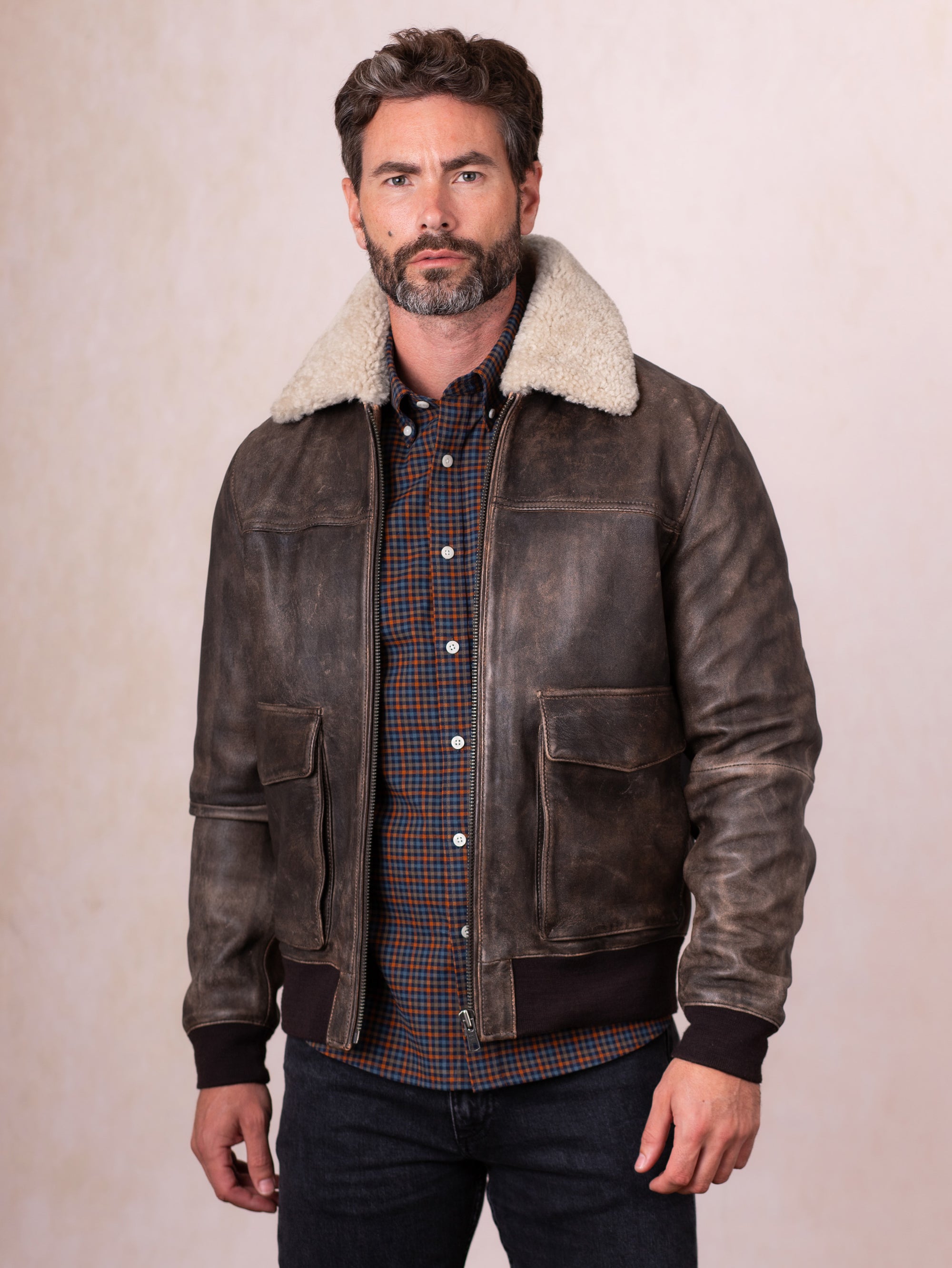 Fellfoot Leather Aviator Jacket
