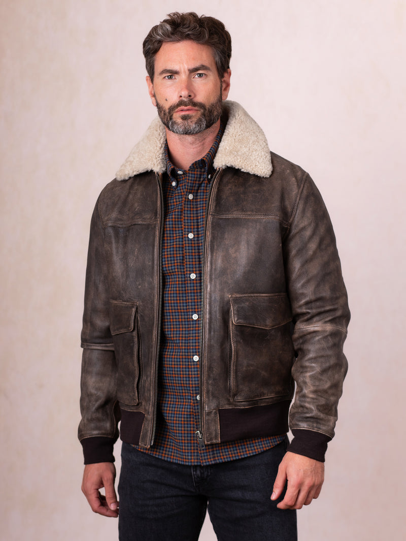 Fellfoot Leather Aviator Jacket