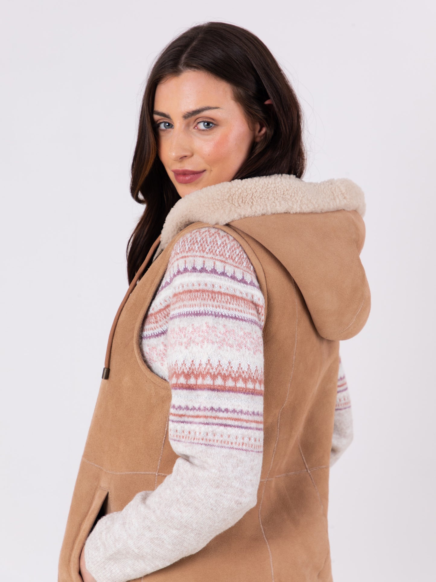 Grasmoor Shearling Hooded Gilet