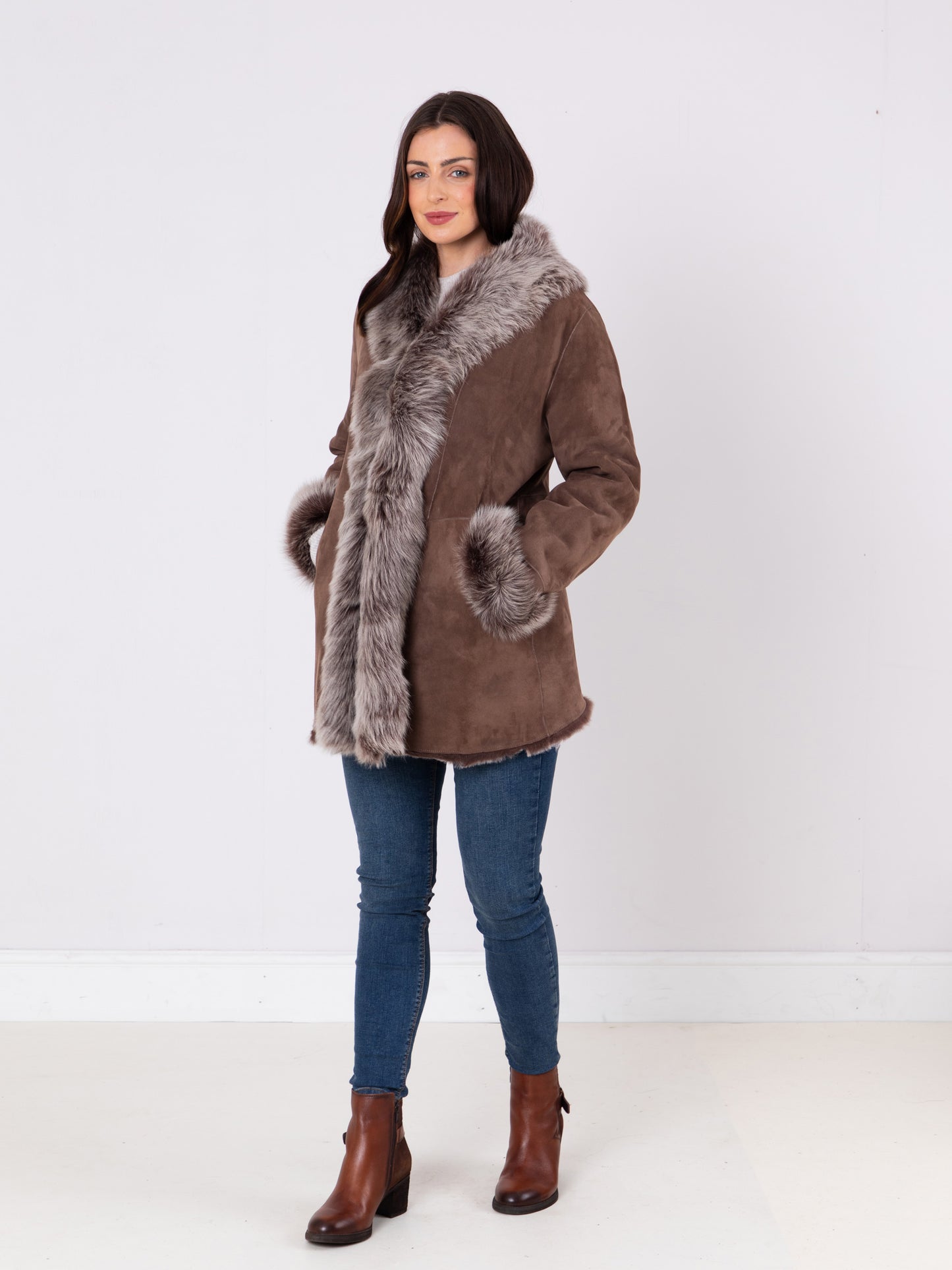 Bleaberry Toscana Shearling Mid Length Coat