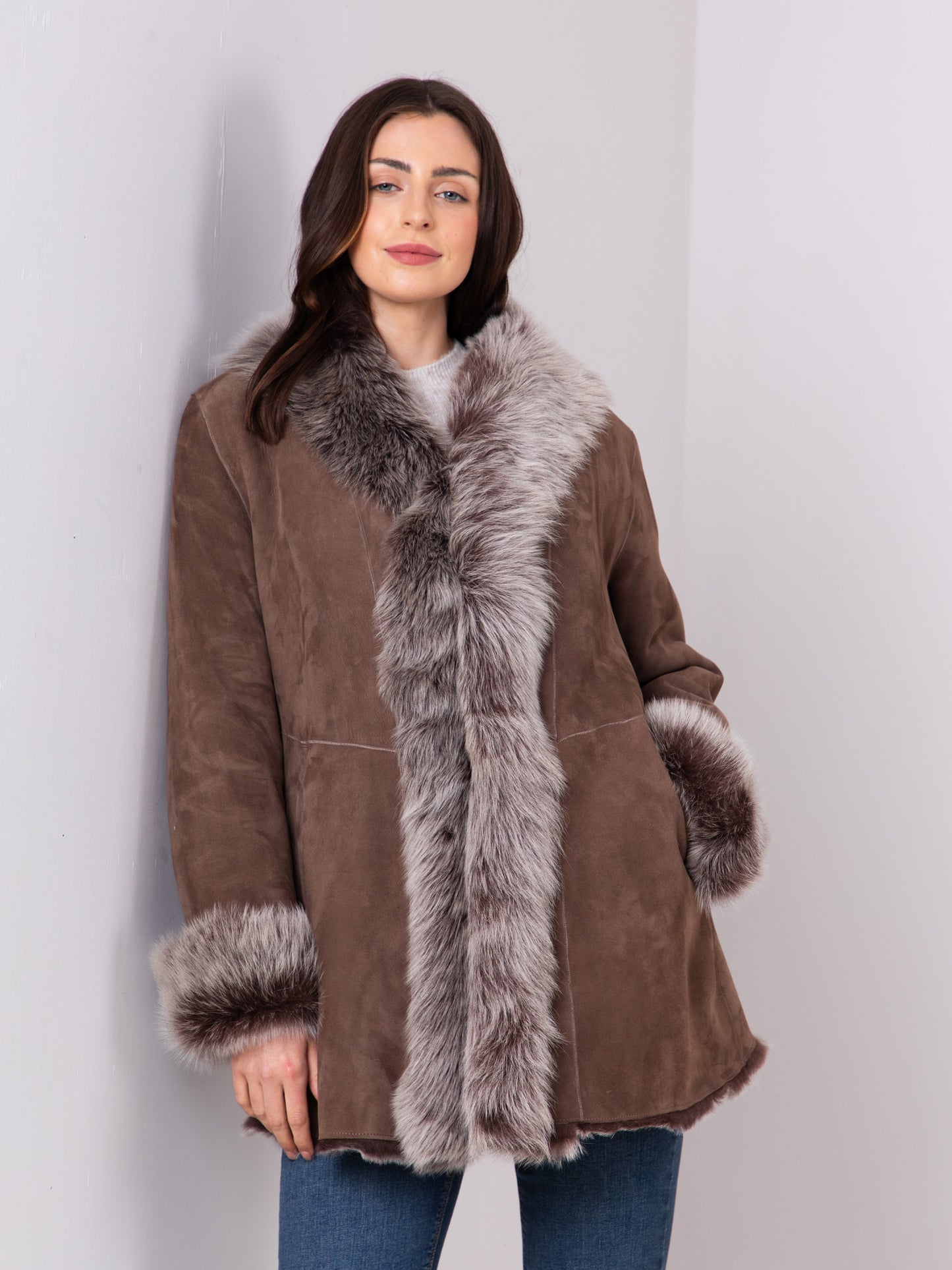 Bleaberry Toscana Shearling Mid Length Coat