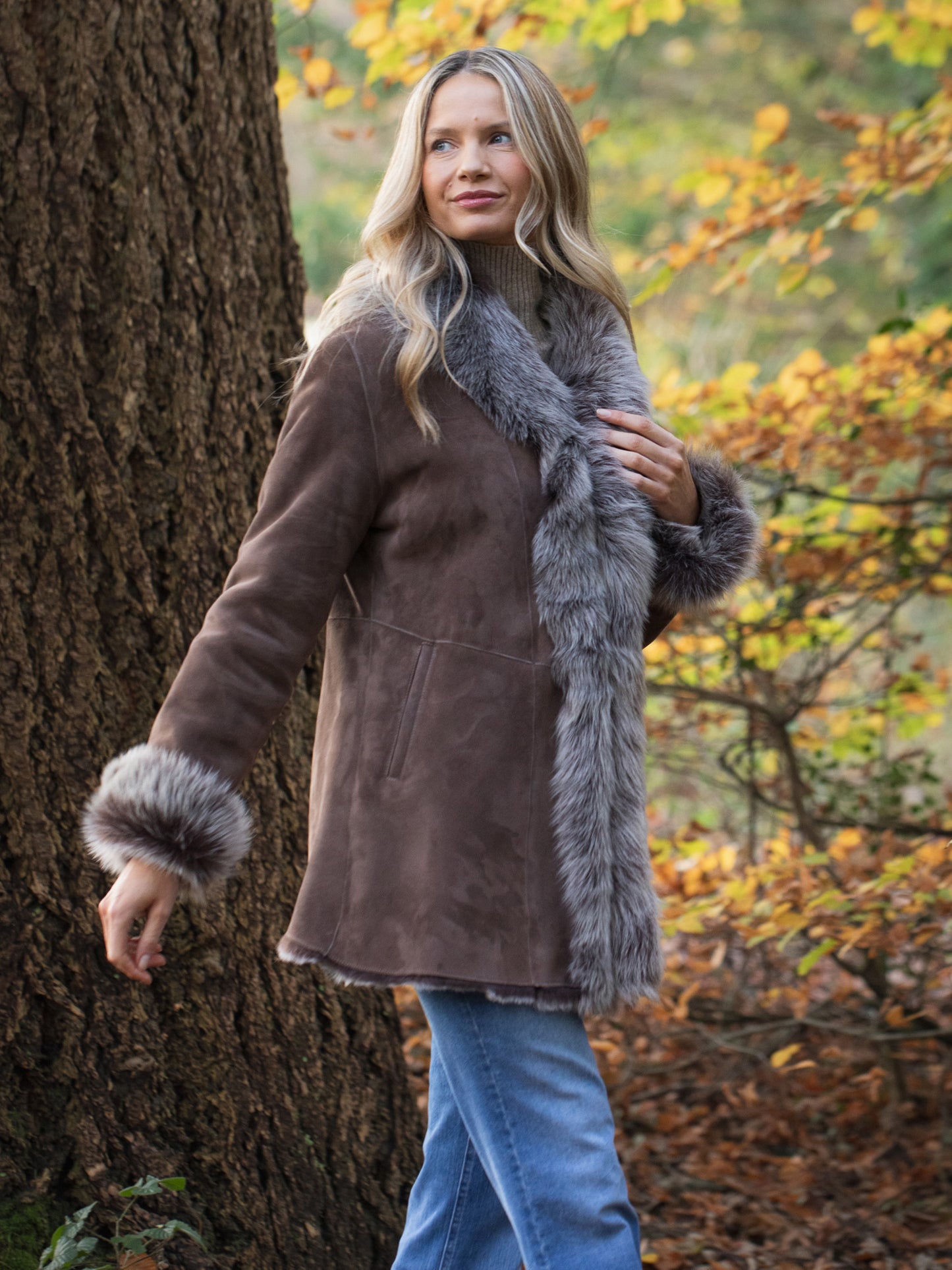 Bleaberry Toscana Shearling Mid Length Coat