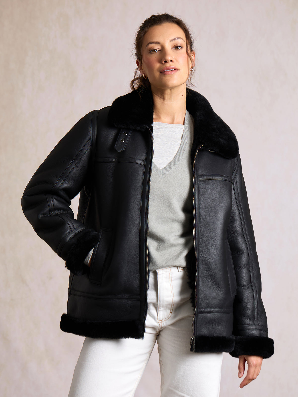 Chapels Collared Sheepskin Jacket