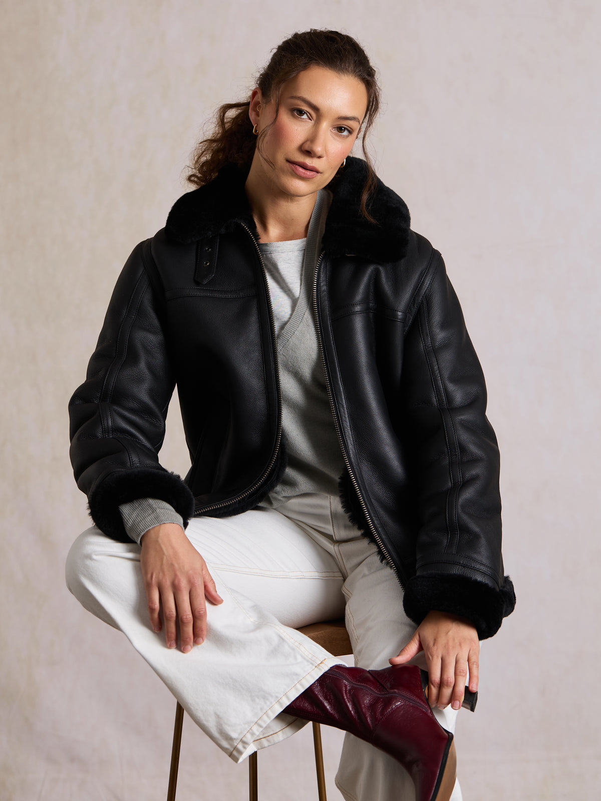 Chapels Collared Sheepskin Jacket