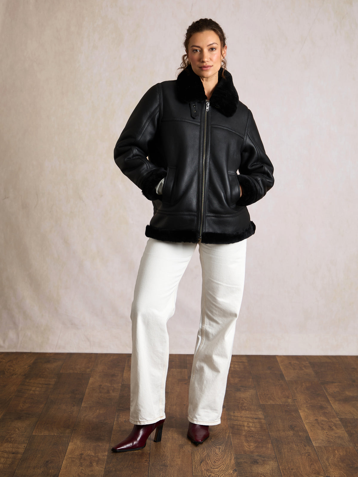 Chapels Collared Sheepskin Jacket