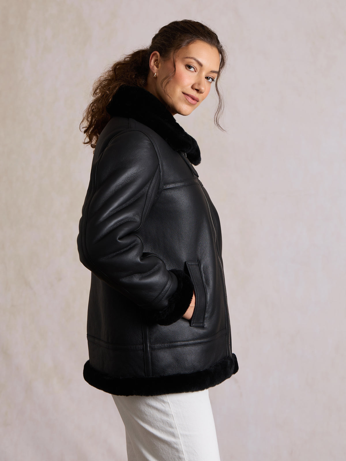 Chapels Collared Sheepskin Jacket