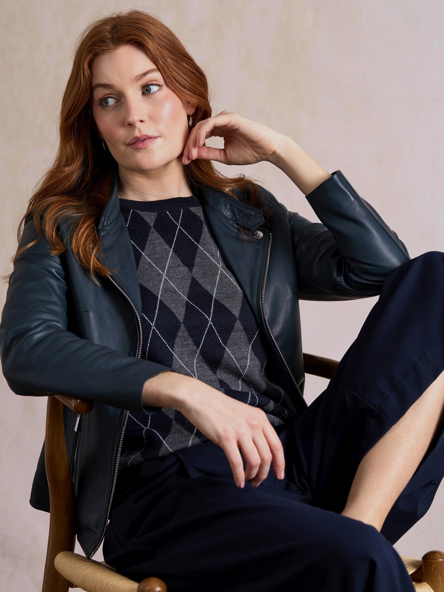 Newland Centre Zip Leather Biker Jacket