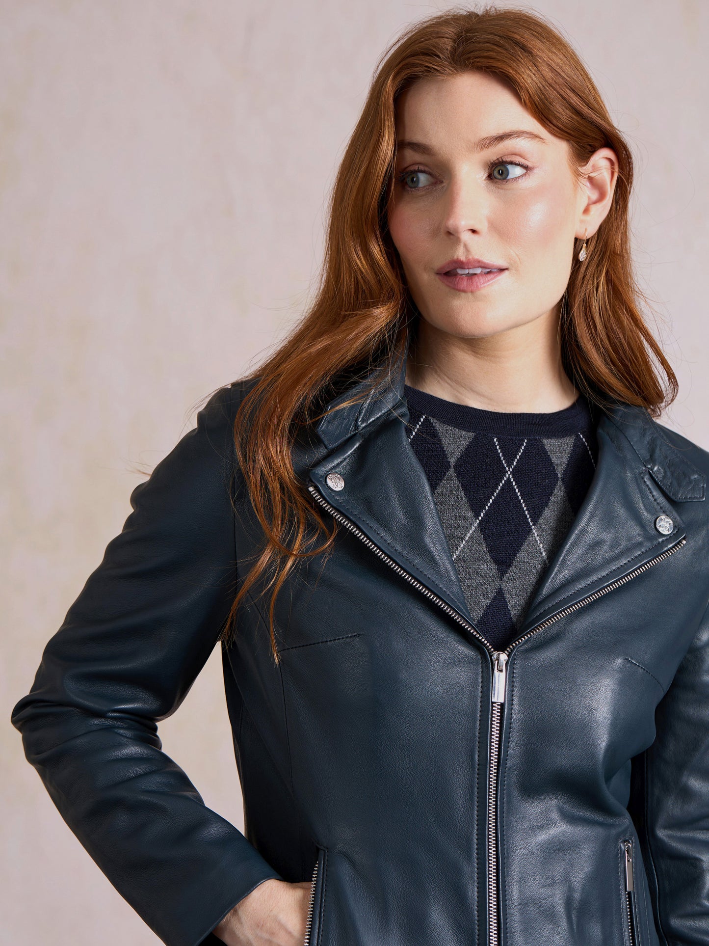 Newland Centre Zip Leather Biker Jacket