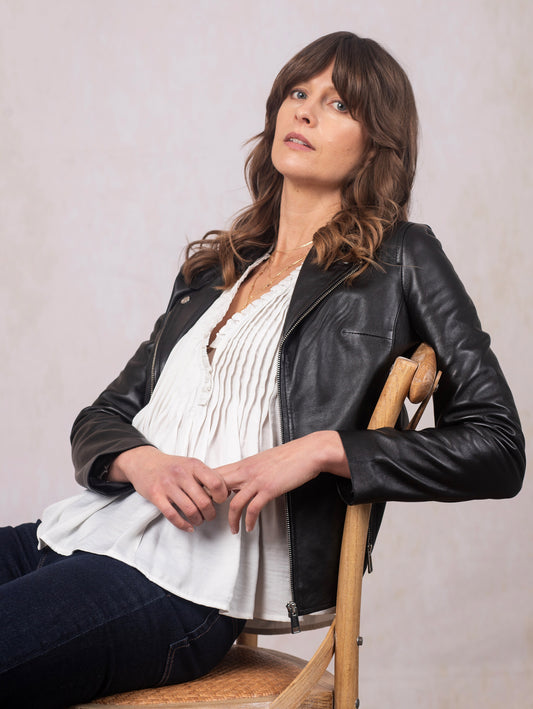 Newland Centre Zip Leather Biker Jacket