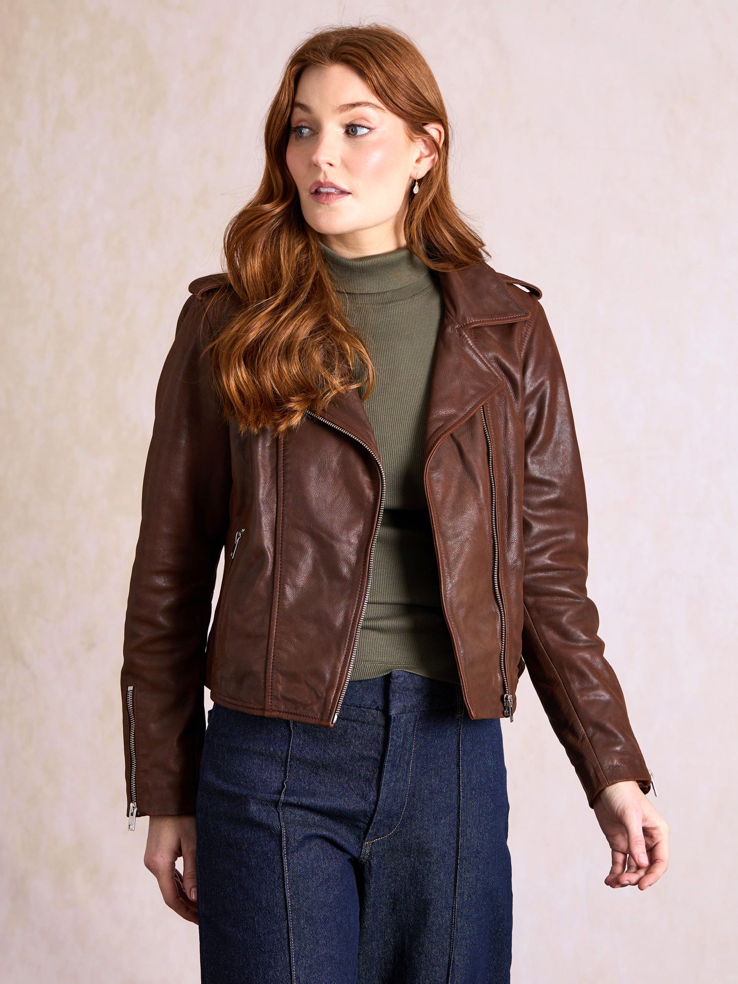 Wynlass Leather Biker Jacket