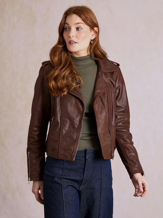 Wynlass Leather Biker Jacket